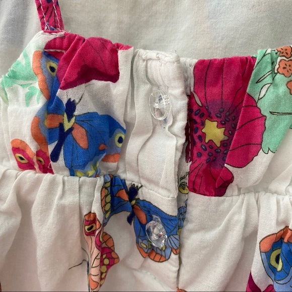 Baby Girls White Butterfly Sleeveless Sun Dress - Picture 7 of 8